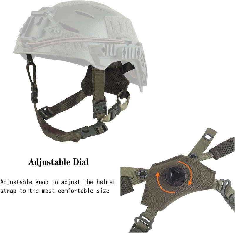 Hdlsina Helmet Cover Cloth,Adjustable Dial Suspension System Chin Strap Tactical Helmet Retention System Chin Strap and Airsoft Helmet Padding Kit Universal EVA Foam Pads Set - Image 2